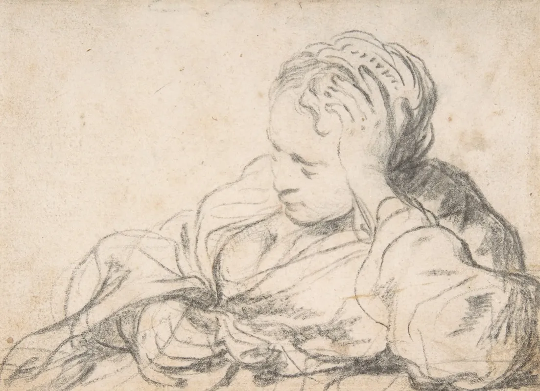 A Woman Asleep Wall Art by Govert Flinck - High-Resolution Digital Print