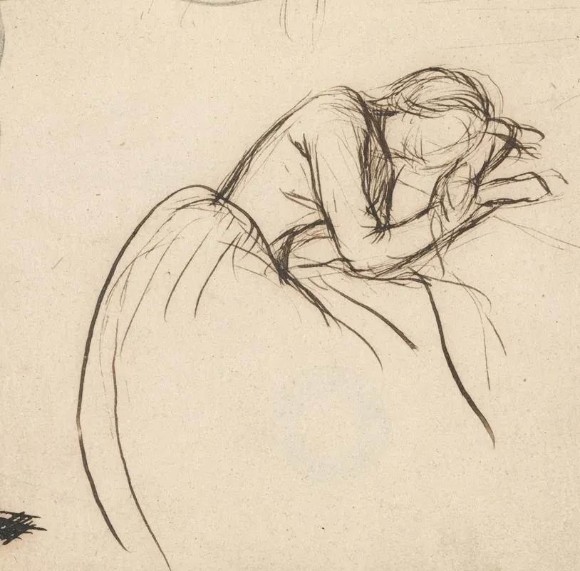 A Woman Bowed In Grief Wall Art by Sir John Everett Millais - High-Resolution Digital Print