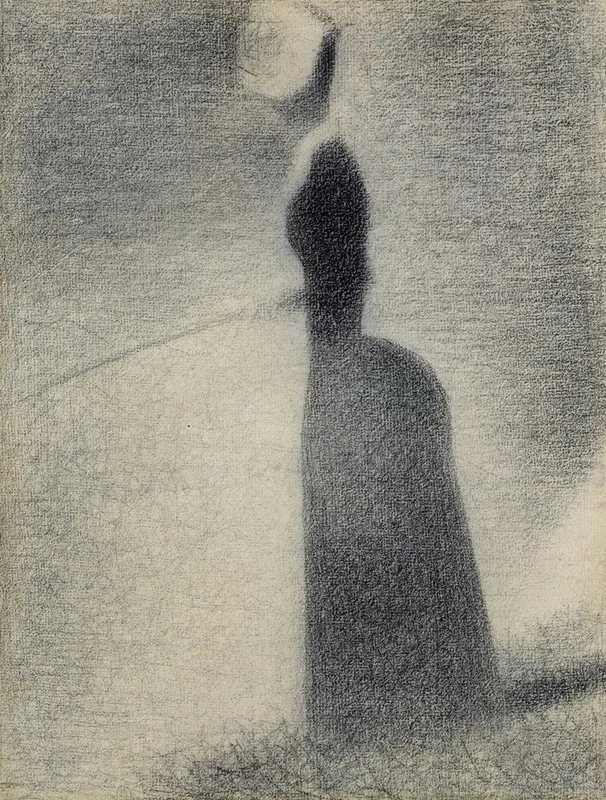 A Woman Fishing Wall Art by Georges Seurat - High-Resolution Digital Print