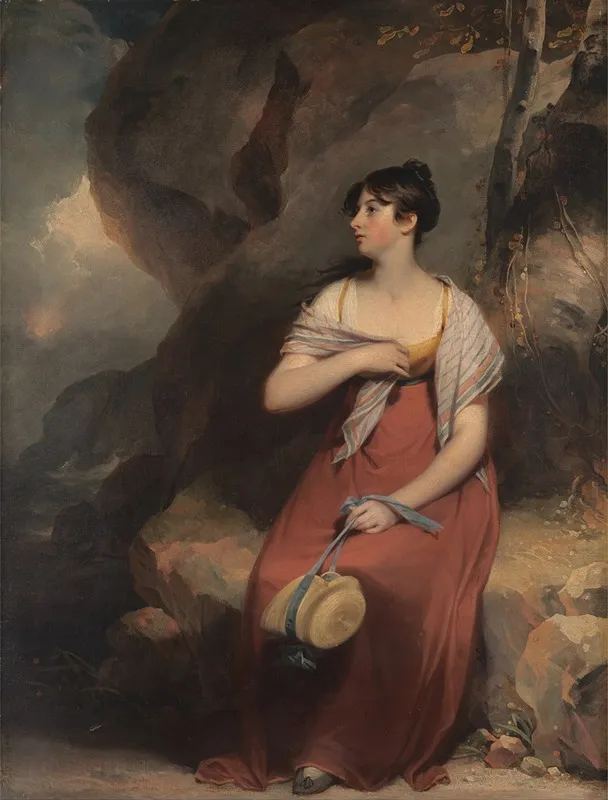 A Woman In A Landscape Wall Art by Martin Archer Shee - High-Resolution Digital Print