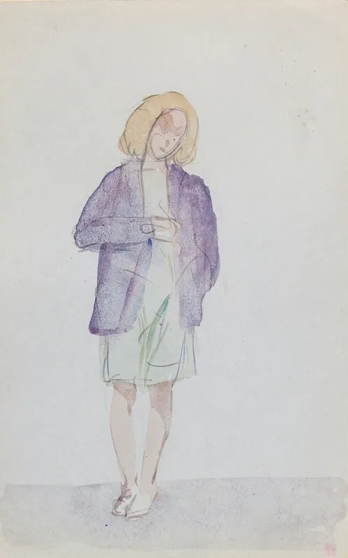 A Woman In A Purple Jacket