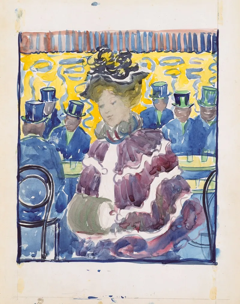 A Woman Passing A Cafe Wall Art by Maurice Prendergast - High-Resolution Digital Print