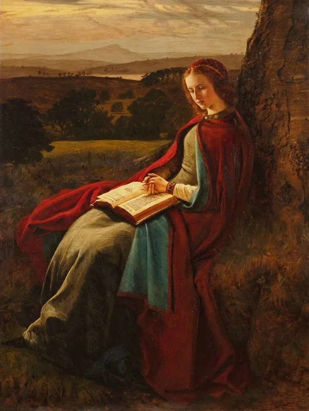 A Woman Reading 2 Wall Art by James Archer - High-Resolution Digital Print