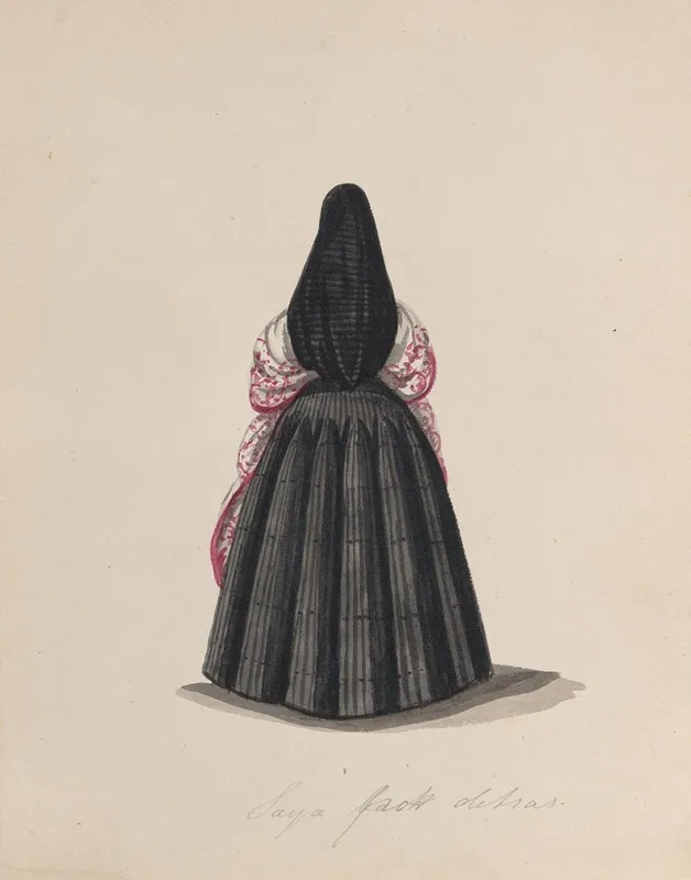 A Woman Wearing The Saya Viewed From Behind Wall Art by Francisco Fierro - High-Resolution Digital Print