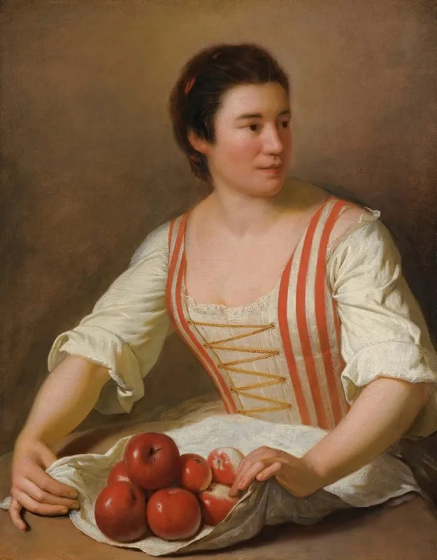 A Woman With A Basket Of Fruit Wall Art by Paul Ponce Antoine Robert - High-Resolution Digital Print