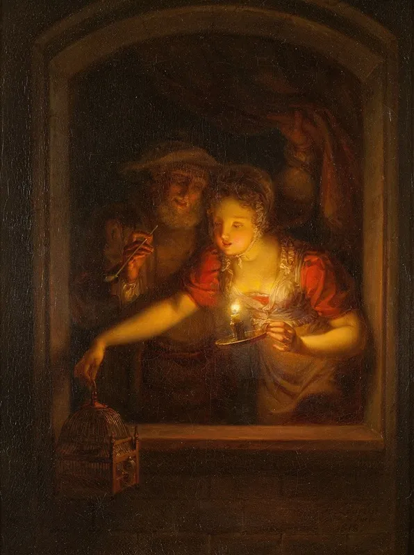 A Woman With A Burning Candle Wall Art by Alexander Lauréus - High-Resolution Digital Print