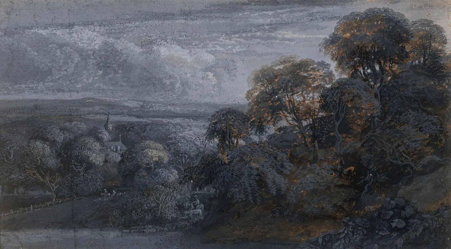 A Wooded Landscape After Sunset Wall Art by Pieter de With - High-Resolution Digital Print