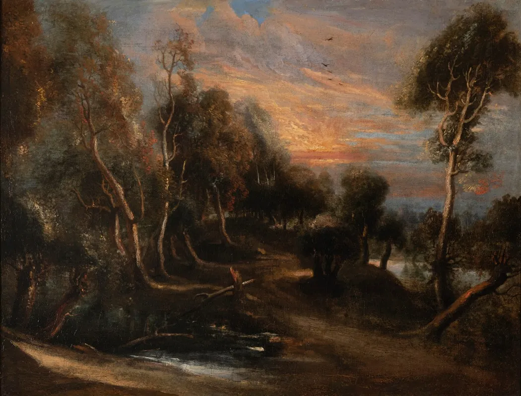 A Wooded Landscape At Sunset Wall Art by Peter Paul Rubens - High-Resolution Digital Print