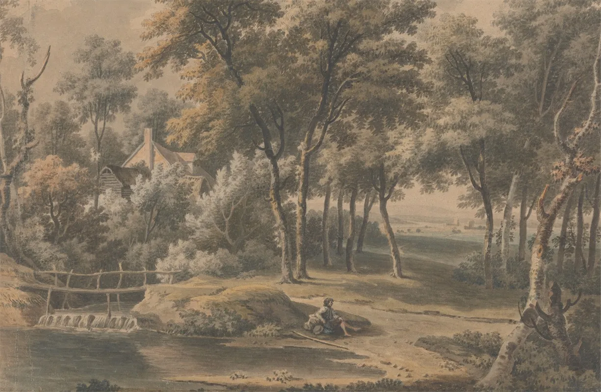 A Woody Landscape 2 Wall Art by George Lambert - High-Resolution Digital Print