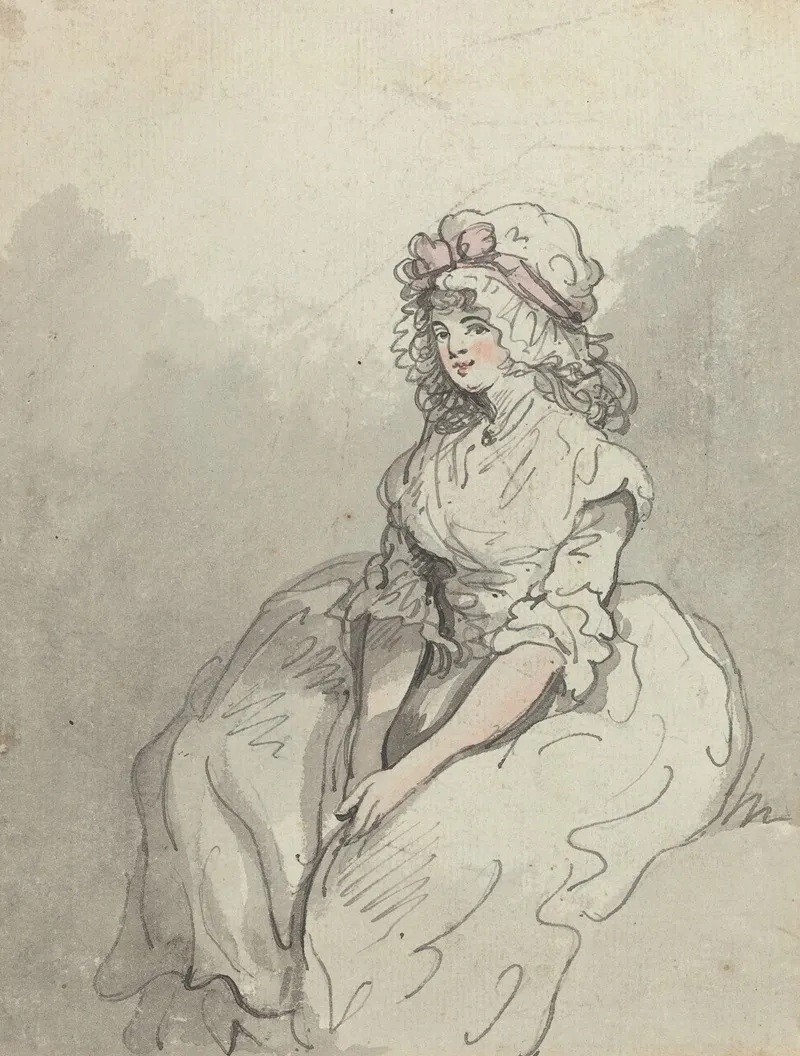 A Young English Beauty Wall Art by Thomas Rowlandson - High-Resolution Digital Print