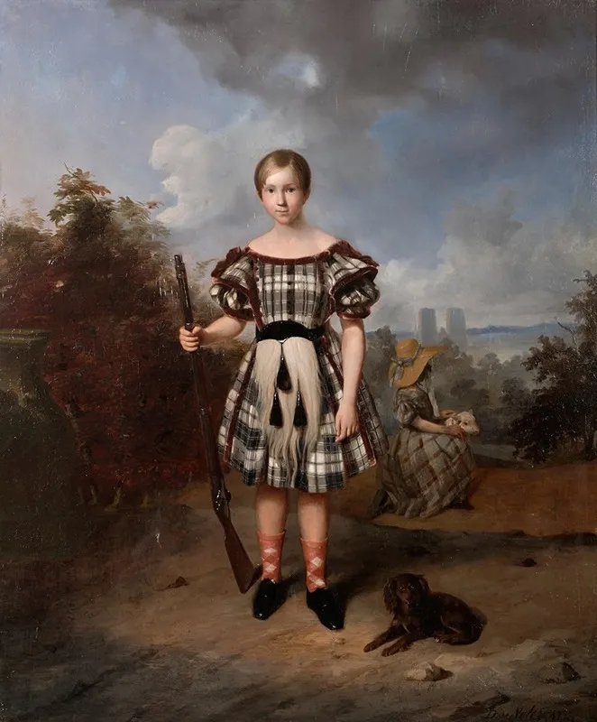 A Young Highland Huntsman Wall Art by David Émile Joseph de Noter - High-Resolution Digital Print