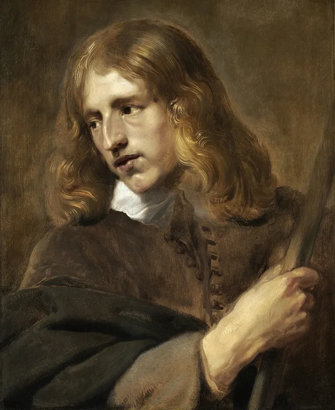 A Young Man Holding A Staff Wall Art by Pieter Claesz Soutman - High-Resolution Digital Print