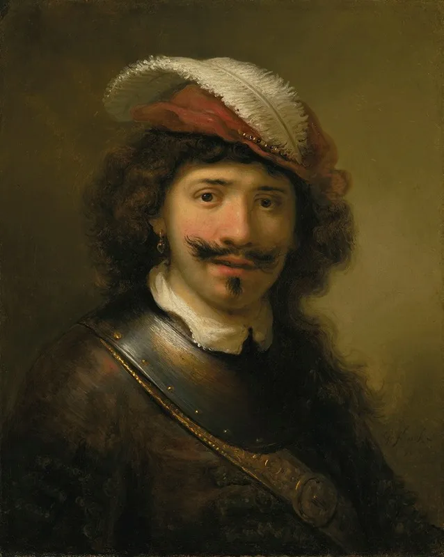 A Young Man In A Gorget With A Plumed Hat Wall Art by Govert Flinck - High-Resolution Digital Print