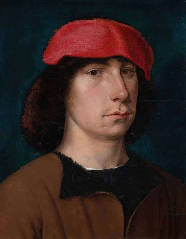 A Young Man In A Red Cap Wall Art by Michel Sittow - High-Resolution Digital Print