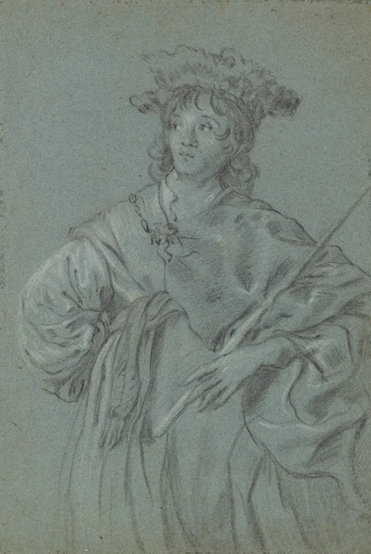 A Young Man With A Fur Hat Holding A Staff