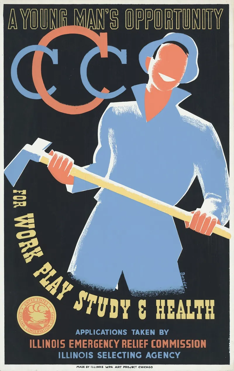 A Young Mans Opportunity For Work Play Study Health Wall Art by Albert M. Bender - High-Resolution Digital Print