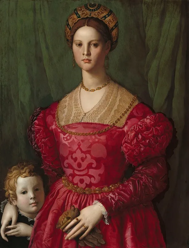 A Young Woman And Her Little Boy Wall Art by Agnolo Bronzino - High-Resolution Digital Print