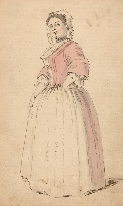A Young Woman In A Pink Dress