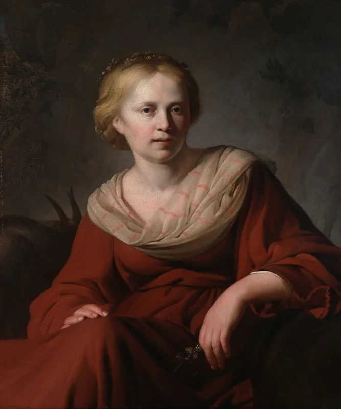 A Young Woman In Arcadian Costume Wall Art by Reyer Jacobsz van Blommendael - High-Resolution Digital Print