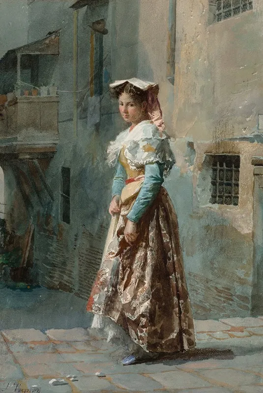 A Young Woman In Her Finery Wall Art by Josep Tapiró Baró - High-Resolution Digital Print