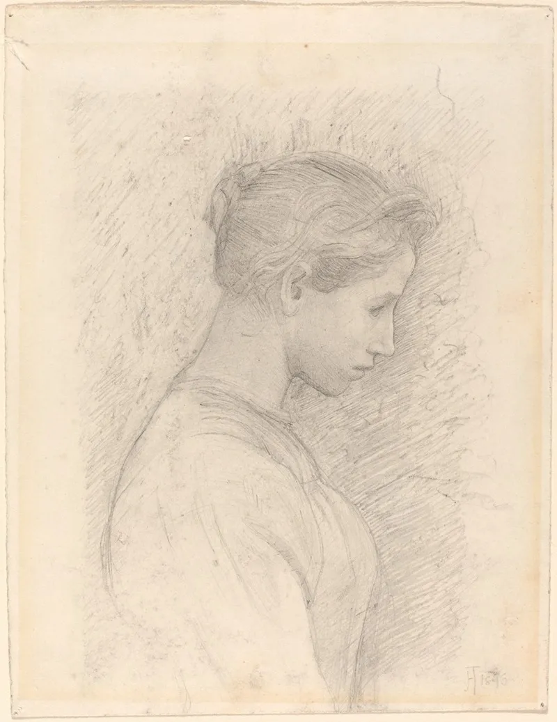 A Young Woman In Profile Wall Art by Henry Tonks - High-Resolution Digital Print
