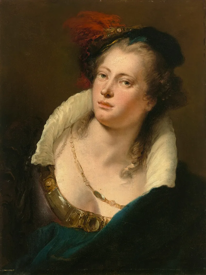 A Young Woman In Sixteenth Century Costume Wall Art by Giovanni Battista Tiepolo - High-Resolution Digital Print