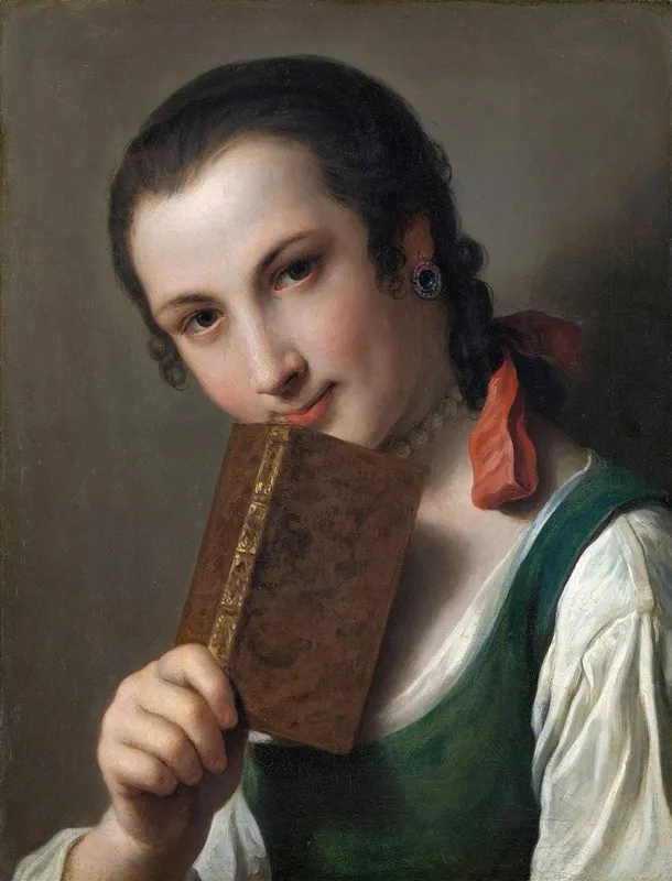 A Young Woman With A Book Wall Art by Pietro Rotari - High-Resolution Digital Print