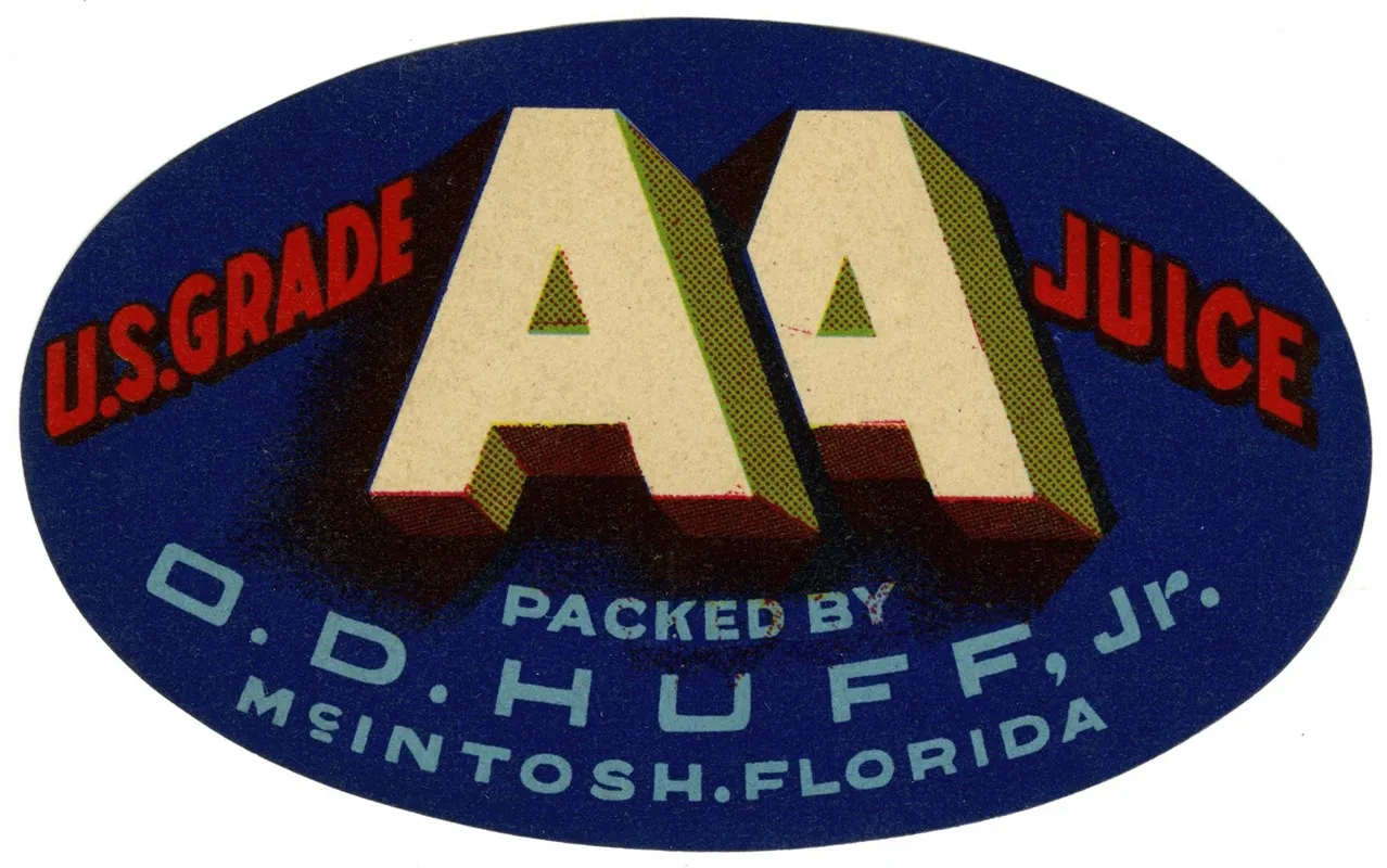 Aa Juice Fruit Label