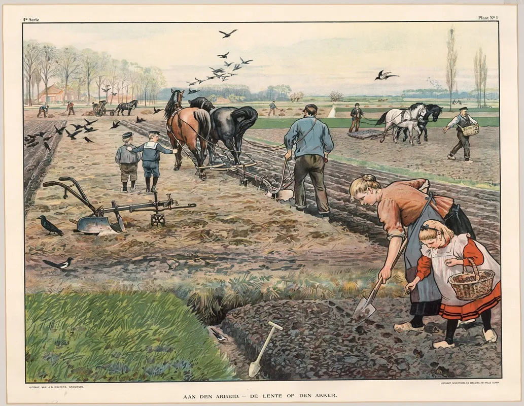 Aan Den Arbeid De Lente Op Den Akker