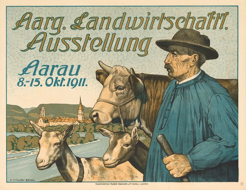 Aarg Landwirtschaftl Austellung Aarau Depicted Place Aarau Wall Art by Gottlieb Müller - High-Resolution Digital Print