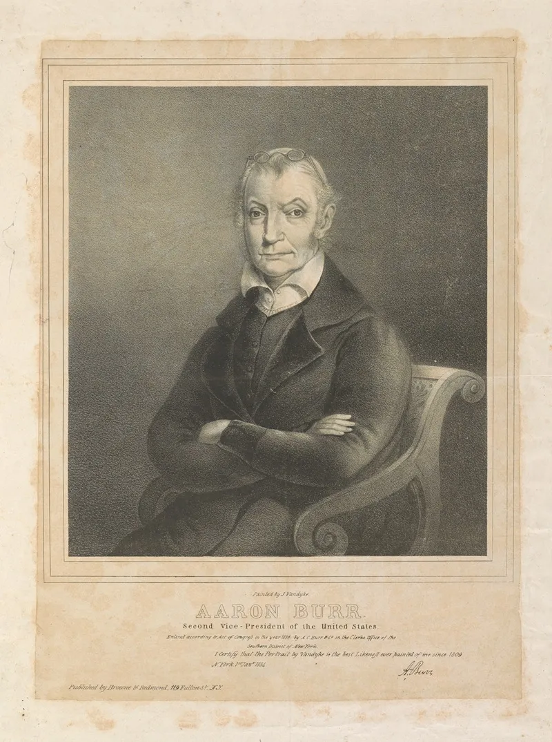 Aaron Burr Third Vice President Of The United States Wall Art by Browne & Redmond - High-Resolution Digital Print