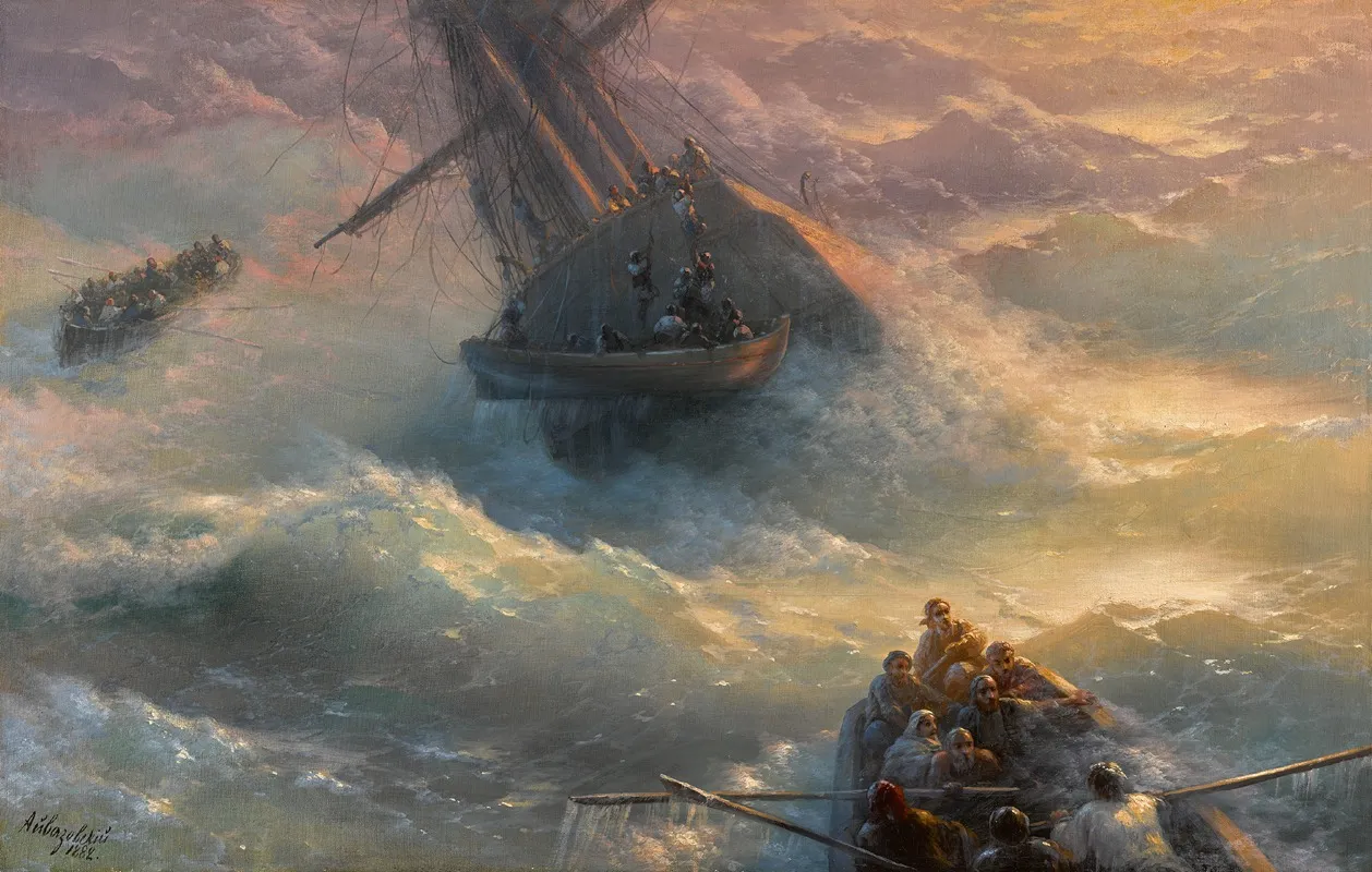 Abandoning Ship Wall Art by Ivan Konstantinovich Aivazovsky - High-Resolution Digital Print