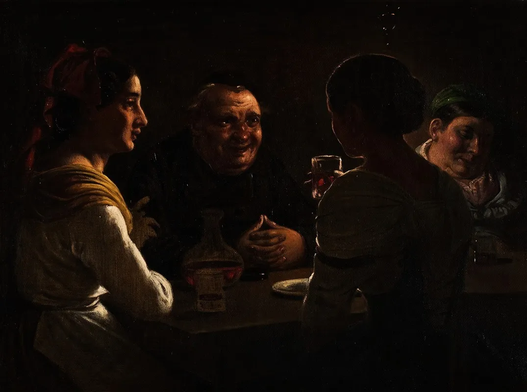 Abbate Jesting With Two Young Girls
