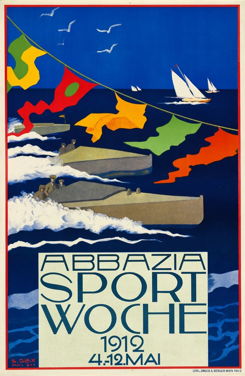 Abbazia Sport Woche 4 12 Mai 1912 Wall Art by Stefanie Glax - High-Resolution Digital Print