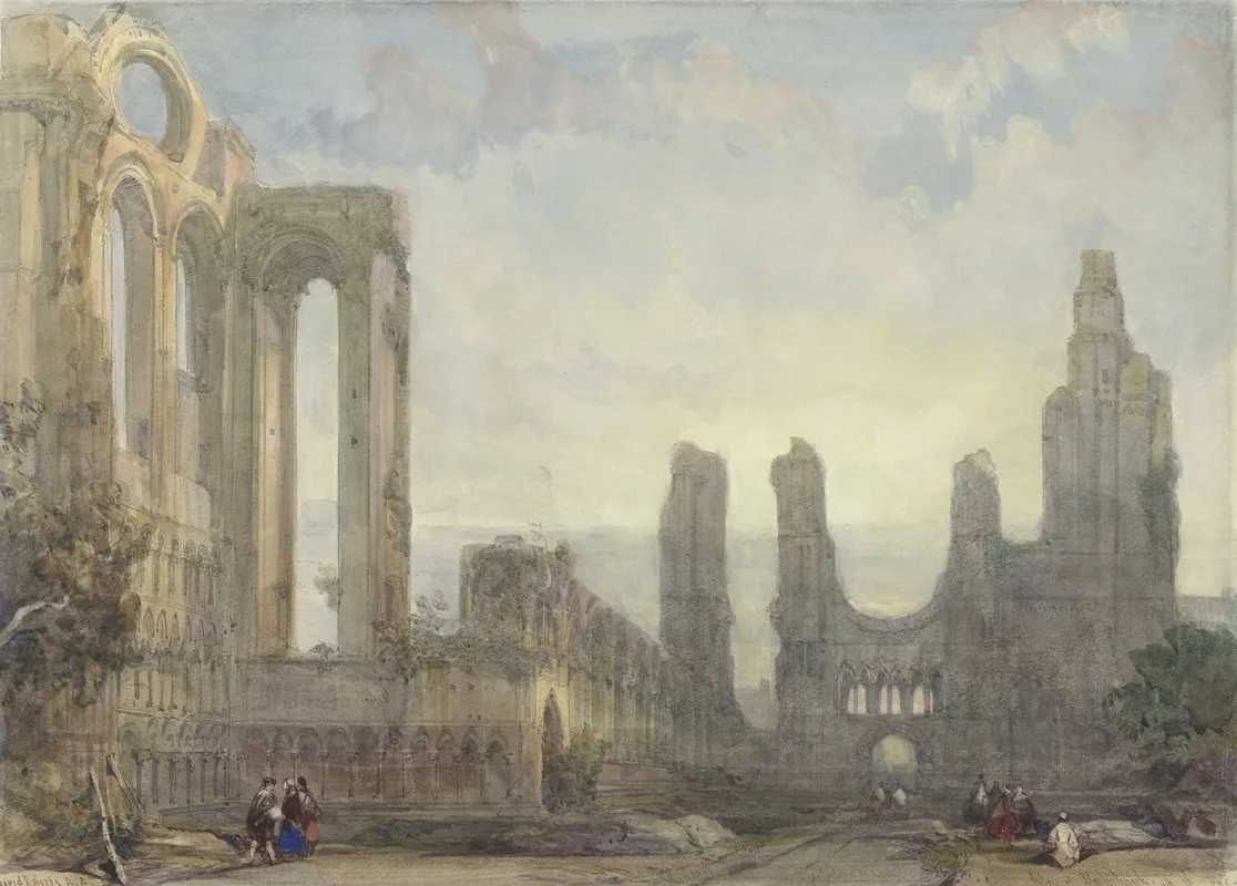 Abdijruine Van Aberbrothwick Bij Avond Wall Art by David Roberts - High-Resolution Digital Print