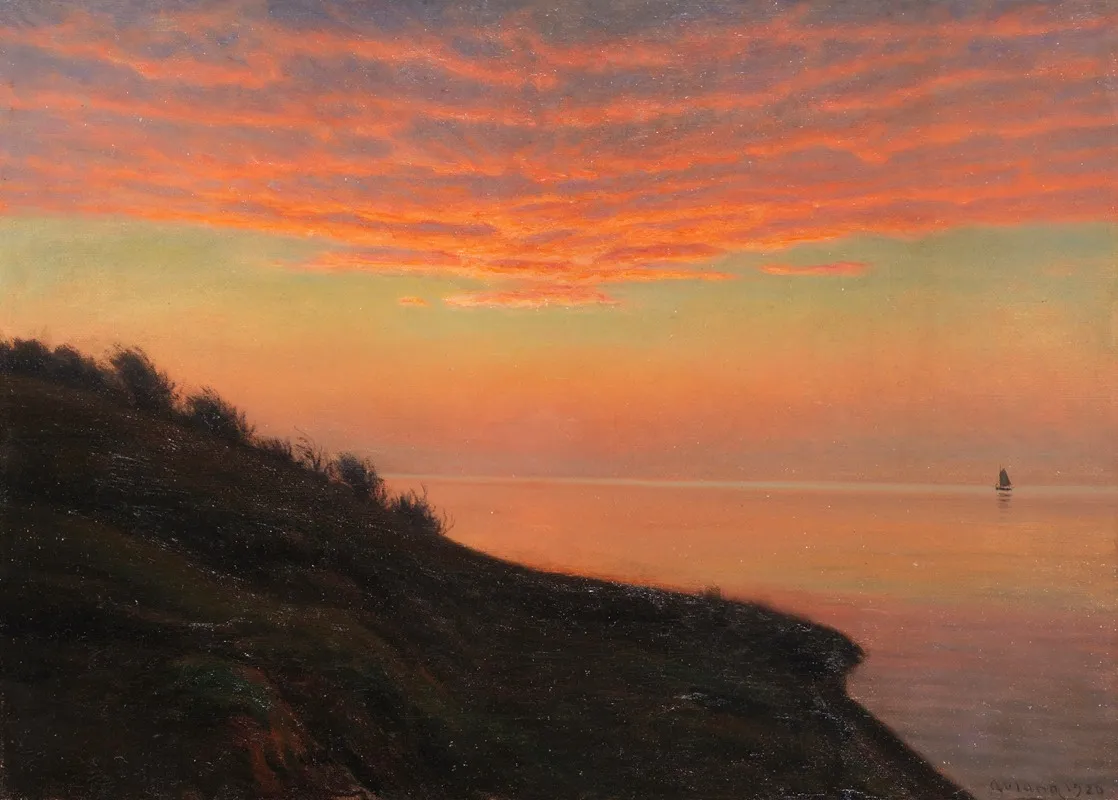 Abendstimmung An Der Danischen Kuste Wall Art by Albert Edvard Wang - High-Resolution Digital Print
