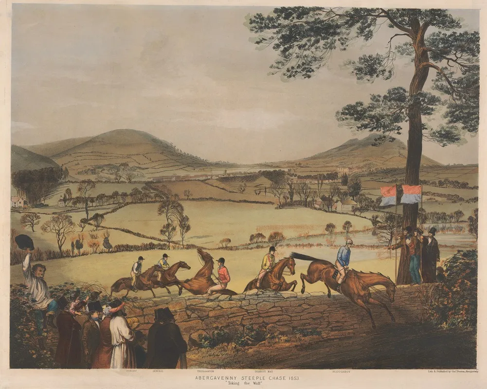 Abergavenny Steeple Chase Taking The Wall Pontiff General Thurgarton Dearest Mae Ploughboy Wall Art by Charles Denton - High-Resolution Digital Print