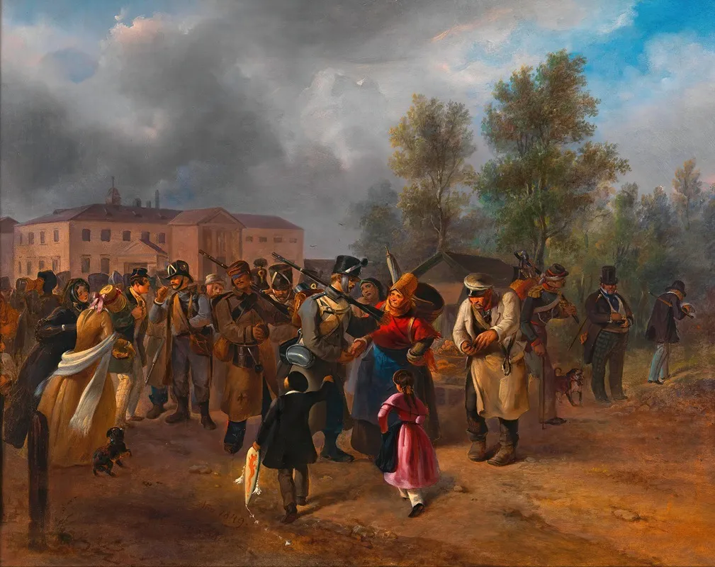 Abmarsch Der Wiener Freiwilligen Im Jahr 1849 Wall Art by Hermann Kowalski - High-Resolution Digital Print
