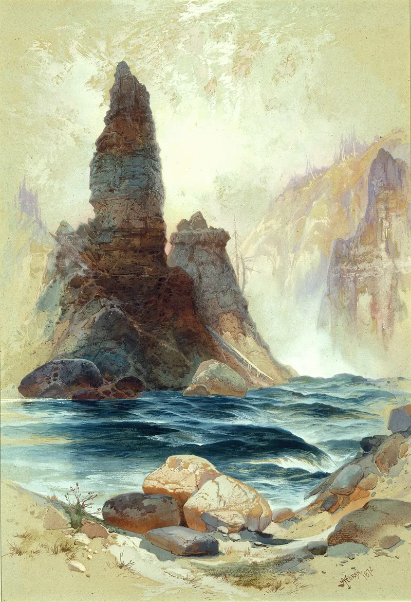 Above Tower Falls Yellowstone Wall Art by Thomas Moran - High-Resolution Digital Print
