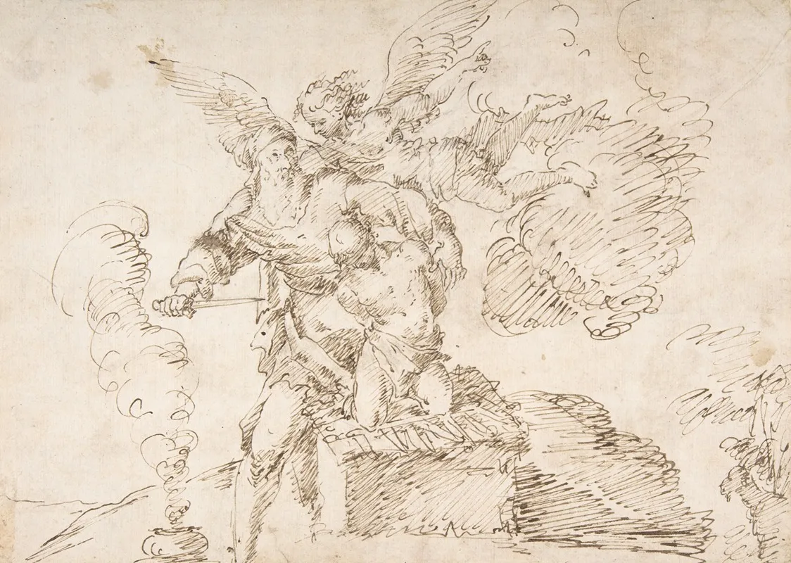 Abraham About To Sacrifice Isaac Wall Art by Francesco Fracanzano - High-Resolution Digital Print