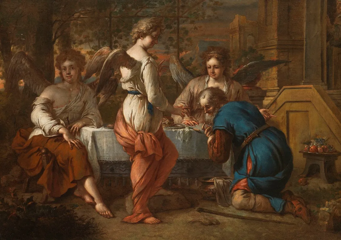 Abraham And The Angel Wall Art by Johannes Voorhout - High-Resolution Digital Print