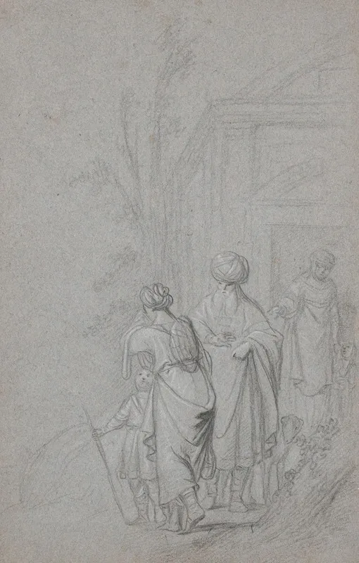 Abraham Casting Out Hagar And Ishmael 2 Wall Art by Pieter Fransz. de Grebber - High-Resolution Digital Print
