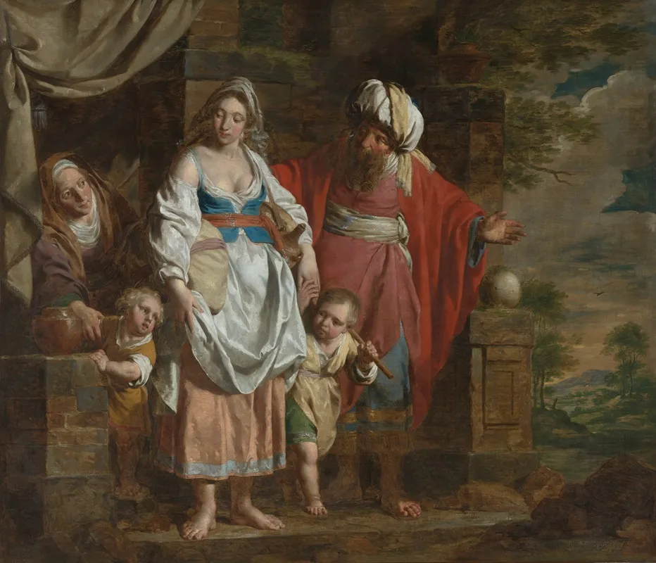 Abraham Casting Out Hagar And Ishmael 3 Wall Art by Pieter Jozef Verhaghen - High-Resolution Digital Print
