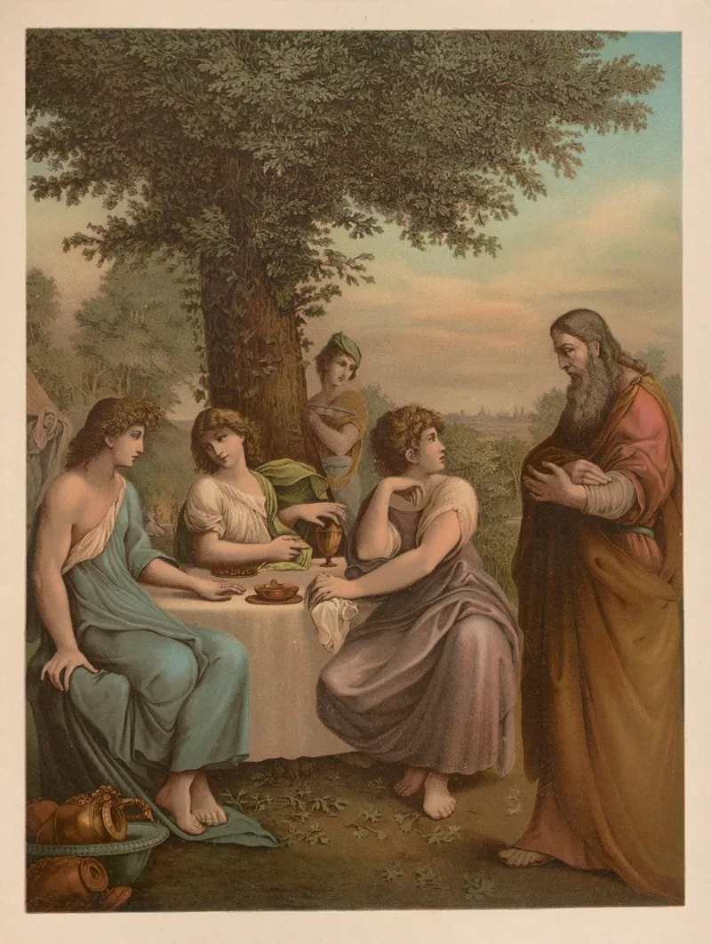 Abraham Entertains The Angels Wall Art by Jan Ladislaw Sýkora - High-Resolution Digital Print