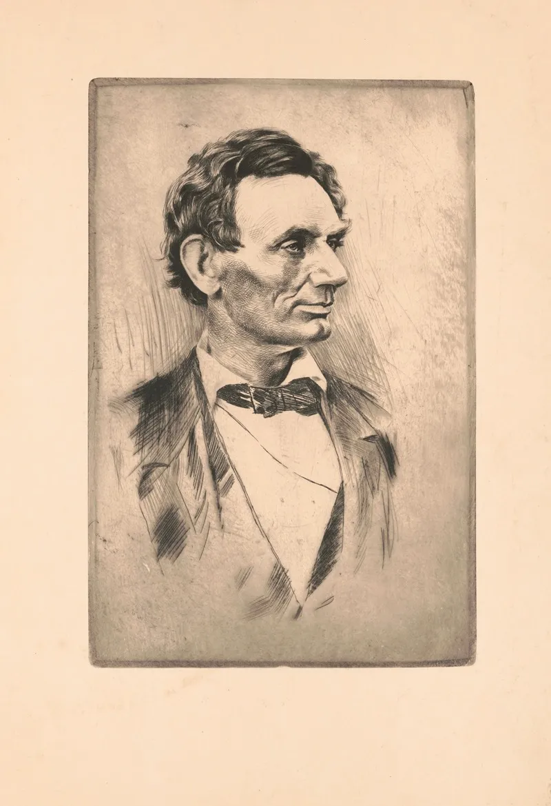 Abraham Lincoln Bust Portrait Without Beard Wall Art by Otto J. Schneider - High-Resolution Digital Print