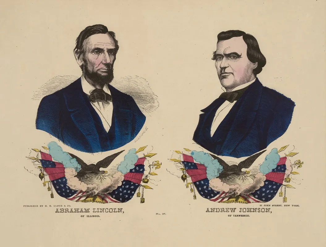 Abraham Lincoln Of Illinois Andrew Johnson Of Tennessee Wall Art by Gabriel Kaehrle - High-Resolution Digital Print