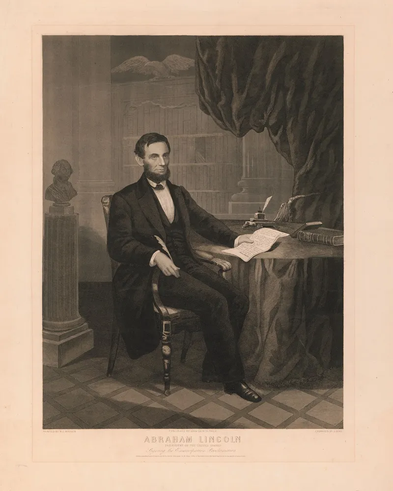 Abraham Lincoln President Of The United States Signing The Emancipation Proclamation Wall Art by John Serz - High-Resolution Digital Print