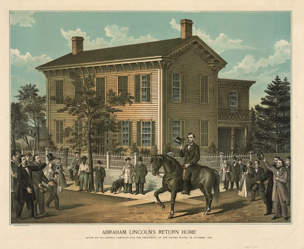 Abraham Lincolns Return Home After His Successful Campaign For The Presidency Of The United States In October 1860 Wall Art by Rees Print &amp; Litho. Co. - High-Resolution Digital Print