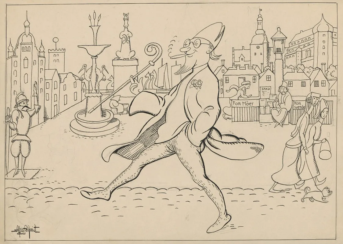 Absalon Strolls Around Amagertorv