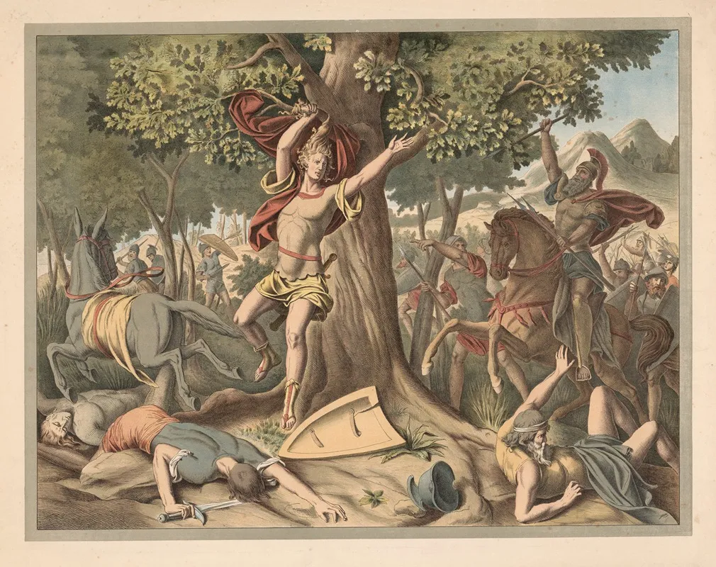 Absalons Death Wall Art by Lith. Anstalt v. Müller &amp; Eismann - High-Resolution Digital Print